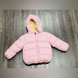 Toddler Girls Pink Hooded Puffer Coat